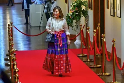 Senators donned their best as they strutted the red carpet before the opening of the third regular session of the Senate on Monday morning.
