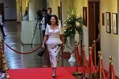 Senators donned their best as they strutted the red carpet before the opening of the third regular session of the Senate on Monday morning.