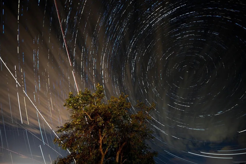 Images show Perseid meteors lighting up the sky