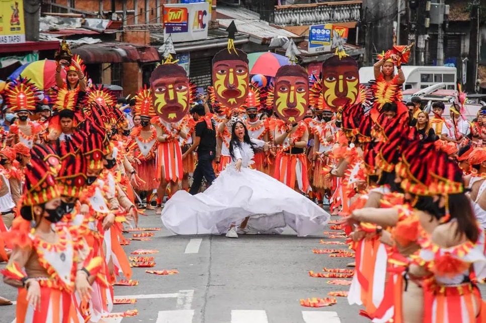 Dancing to honor the Sto Nino