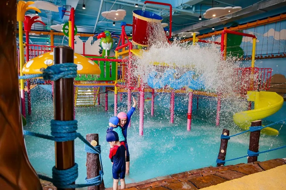 Indoor swimming during the summer