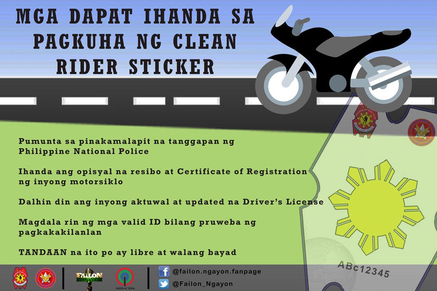Alamin: mga dapat ihanda sa pagkuha ng 'Clean Rider' sticker | ABS-CBN News