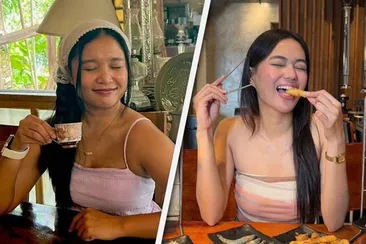 (Left to right) Cielo Dumlao of @skybluecafe and Max Pesudas, who are food content creators on TikTok. Photos from Dumlao and Pseudas' TikTok accounts