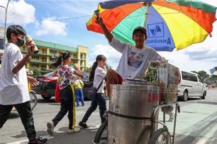 Students arrive for the afternoon classes at the President Corazon Aquino Elementary School in Batasan Hills Quezon City on April 7, 2025. Jonathan Cellona, ABS-CBN News