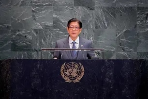 President Ferdinand Marcos Jr. delivers a speech at the 70th Session of the UN Commission on the Status of Women at the UN Headquarters, New York , USA on March 9, 2026.  Bongbong Marcos Facebook Page