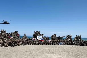 Troops from the Philippines, the United States, and Japan participate in counter-landing drills in Laoag City, May 4, 2026, as part of the Balikatan 2026. Bianca Dava, ABS-CBN News