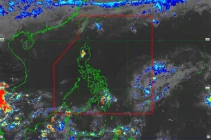 Tropical depression "Caloy" as of 4:50 p.m. on May 10, 2026. Handout/PAGASA