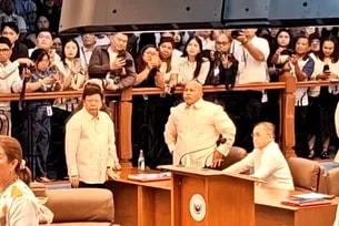 Sen. Ronald "Bato" dela Rosa returned to the Senate on Monday, May 11, 2026 — about six months since he was last seen in public. Senate livestream/screengrab 