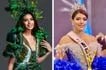 The Philippines' Gabbi Carballo in her Sierra Madre-inspired national costume (left), and newly crowned Miss Eco International Palmira Ruiz of Mexico. Photos from the Facebook pages of Carballo and Miss Eco International