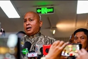 Sen. Ronald Dela Rosa speaks to the media on May 13, 2026. Maria Tan, ABS-CBN News/File