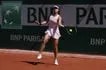 Philippines's Alexandra Eala plays a forehand return to US Iva Jovic during their women's singles match on day 3 of the French Open tennis tournament at the Roland-Garros Complex in Paris on May 26, 2026.