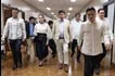Some members of the Senate minority bloc walk out of the plenary session on Tuesday, May 26, 2026. Photo from the Office of Sen. Kiko Pangilinan