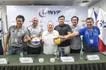 Philippine National Volleyball Federation (PNVF) president Tonyboy Liao and members of the board during a press conference on February 24, 2026. PNVF photo