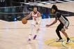 Jalen Brunson #11 of the New York Knicks drives to the basket during the game against the San Antonio Spurs during Game One of the 2026 NBA Finals on June 3, 2026 at Frost Bank Center in San Antonio, Texas. Juan Ocampo, NBAE via Getty Images/AFP