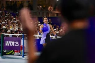 Filipina tennis ace Alex Eala faces Russia's Alina Charaeva during the Round of 32 at the WTA 125 Philippine Women’s Open, held at the Rizal Memorial Tennis Center in Manila on January 26, 2026.