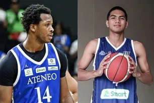 Ateneo de Manila University's Divine Adili and Rene Baterbonia. Photos from UAAP Media/NBTC.