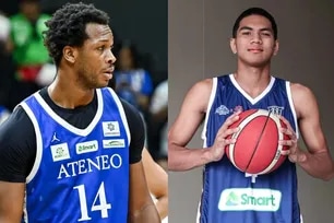 Ateneo de Manila University's Divine Adili and Rene Baterbonia. Photos from UAAP Media/NBTC.