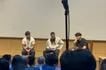 Ateneo team captain Jared Bahay, Ian Espinosa, and Andrew Bongo address the community in a town hall at the Ateneo de Manila University campus, June 16, 2026. Contributed photo