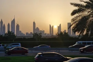 The sun sets over the central business district in Dubai, United Arab Emirates on May 23, 2024. Benise Balaoing, ABS-CBN News/File