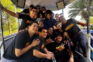 The cast of "Sigabo" at a motorcade in San Fernando, Pampanga, June 28, 2026. Anna Cerezo, ABS-CBN News