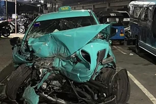 Taxi driver, sugatan matapos bumangga sa pader sa Quezon City