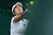 Philippines' Alexandra Eala serves to Mexico's Renata Zarazua during their women's singles first round tennis match on the second day of the 2026 Wimbledon Championships at The All England Lawn Tennis and Croquet Club in Wimbledon, southwest London, on June 30, 2026. Kirill Kudryavtsev, AFP