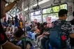 People take a ride on the MRT-3 Love Train on February 8, 2024. Jonathan Cellona, ABS-CBN News
