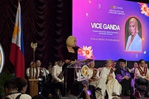 "It's Showtime" host Vice Ganda delivers a speech during the University of the Philippines Diliman College of Media and Communication (UP CMC) recognition rites, July 5, 2026. Francis Orcio, ABS-CBN News
