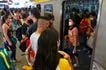 Passengers traveling via the LRT-2 Araneta Center-Cubao station in Quezon City wear face masks in light of the upheld mask mandate within train lines on April 25, 2023. Mark Demayo, ABS-CBN News/File