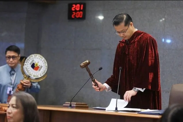 Senate President Sherwin Gatchalian opens the impeachment trial of Vice President Sara Duterte at the Senate on July 6, 2026. Senate of the Philippines photo