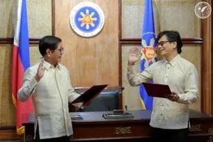 Former DILG Secretary Benhur Abalos takes oath as Cabinet Secretary, July 8, 2026. Handout/PCO