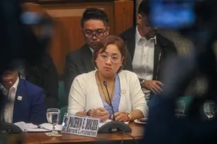 Sarah Discaya attends a Senate Blue Ribbon Committee hearing on the alleged ghost flood control projects on September 8, 2025. Mark Demayo, ABS-CBN News/File