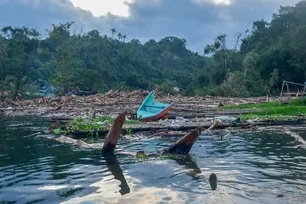 Mud and debris cover the Agoncillo-Laurel Road in a section of Barangay Subic Ilaya, Agoncillo, Batangas due to landslides during Severe Tropical Stom Kristine. Mark Demayo, ABS-CBN News