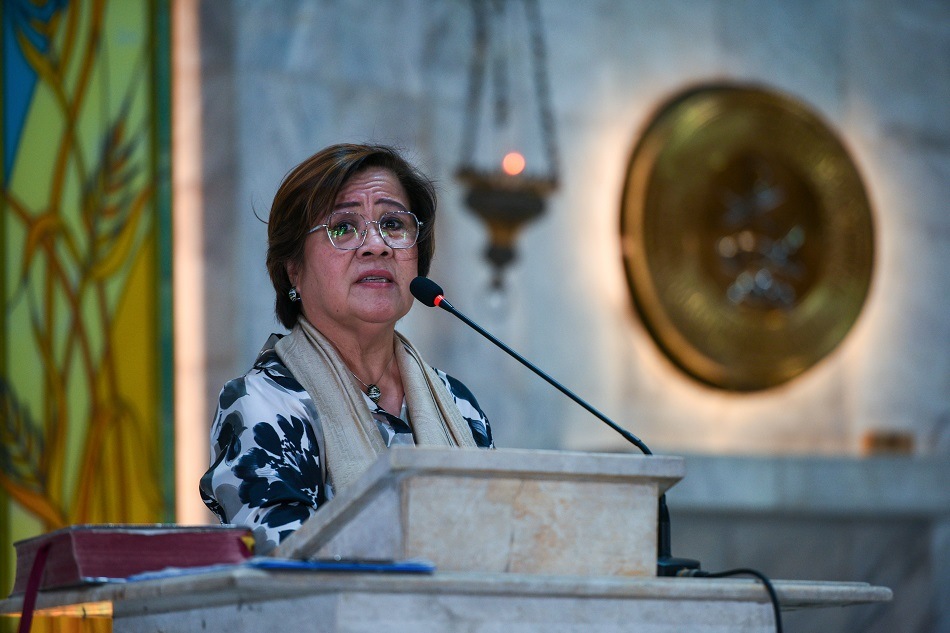 Former Senator Leila De Lima attends a thanksgiving Mass at Our Lady of Perpetual Help Parish in Quezon City on February 24, 2024. Maria Tan, ABS-CBN News /file