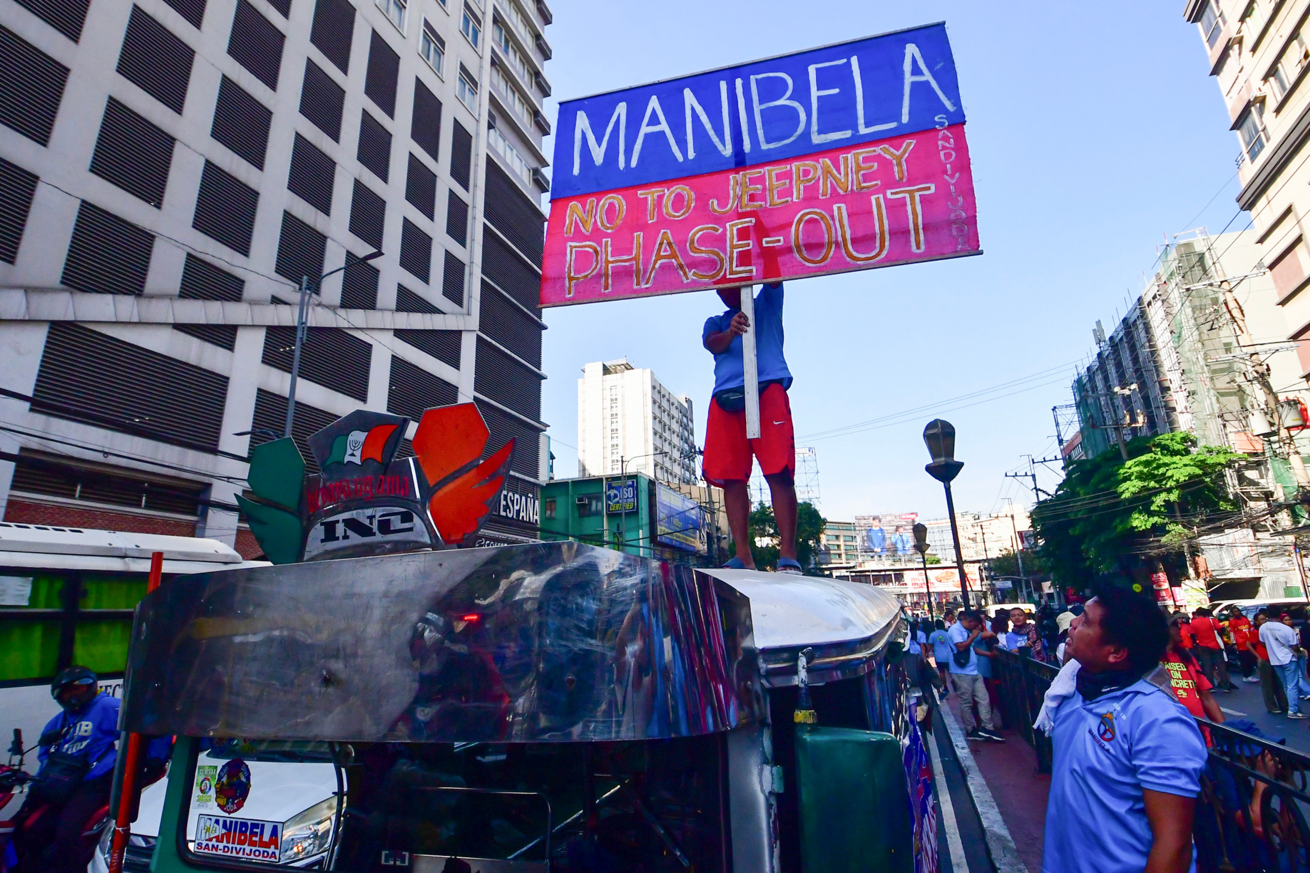 Members of transport group MANIBELA join, for the first time, the larger multisectoral protest on Labor Day in Manila on May 1, a day after the deadline for franchise consolidation elapsed under the PUV modernization program. Mark Demayo, ABS-CBN News/File