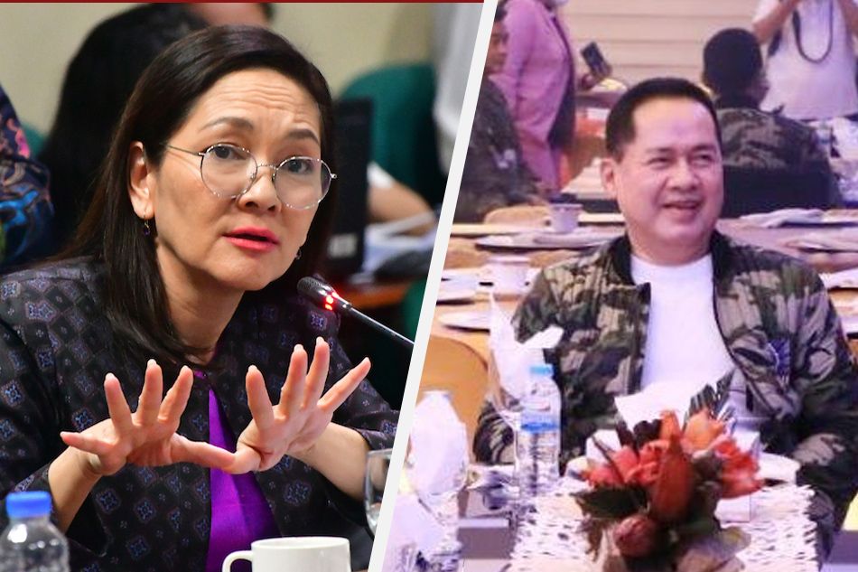 Sen. Risa Hontiveros and KOJC leader Pastor Apollo Quiboloy. ABS-CBN News and Philippine Army Handout photo/File