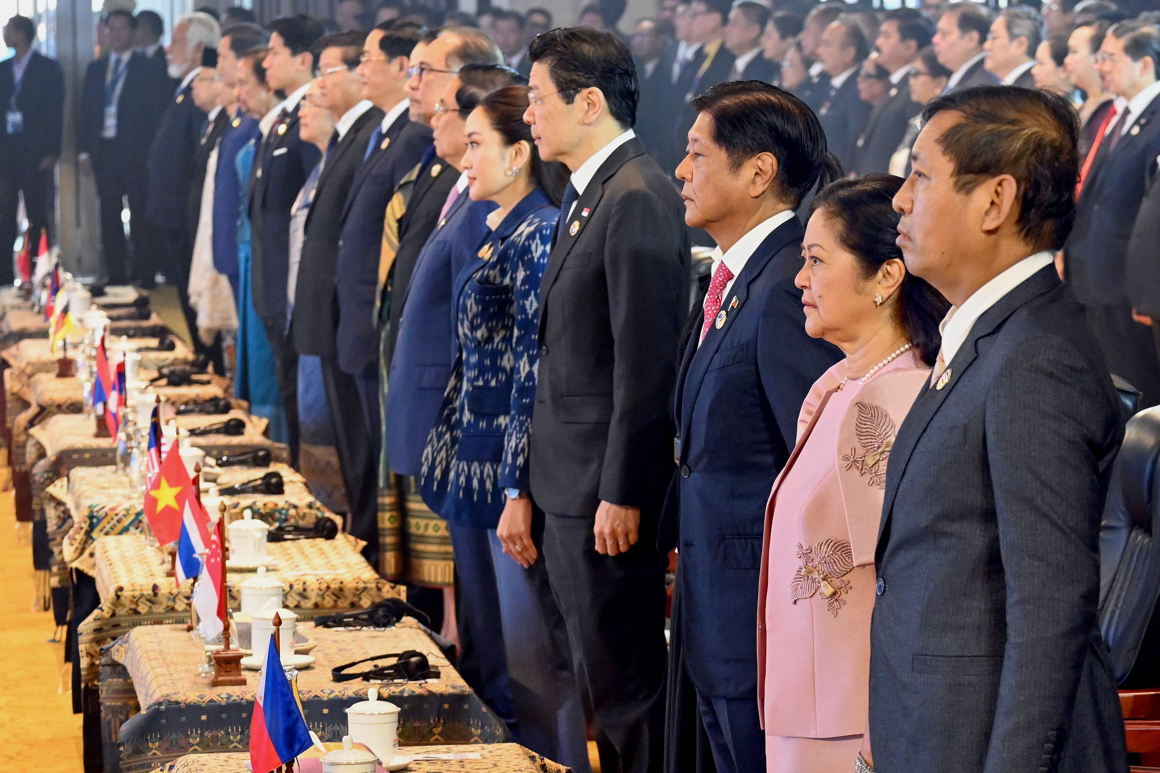 President Ferdinand Marcos Jr and First Lady Liza Araneta-Marcos during the opening ceremony of 44th and 45th ASEAN Summit in Lao PDR. Revoli S. Cortez, PPA Pool