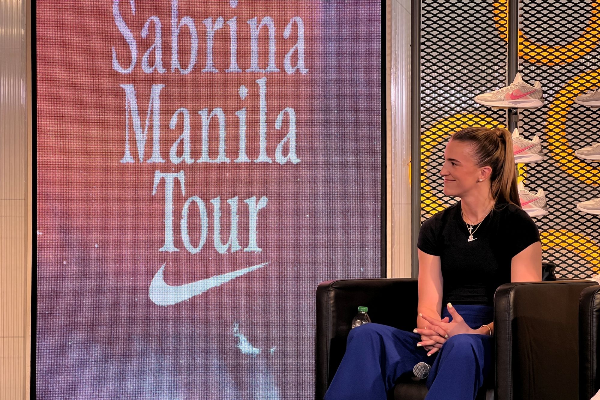 New York Liberty star Sabrina Ionescu in a panel with members of the Philippine basketball community, as part of her 2025 Sabrina Manila Tour in Taguig City on March 10, 2025. Camille B. Naredo, ABS-CBN News