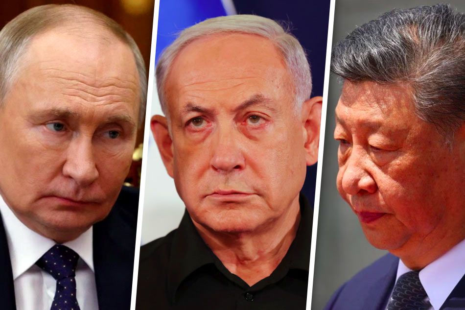 Russian President Vladimir Putin, Israel Prime Minister Benjamin Netanyahu, and Chinese President Xi Jinping. Agence France-Presse/File