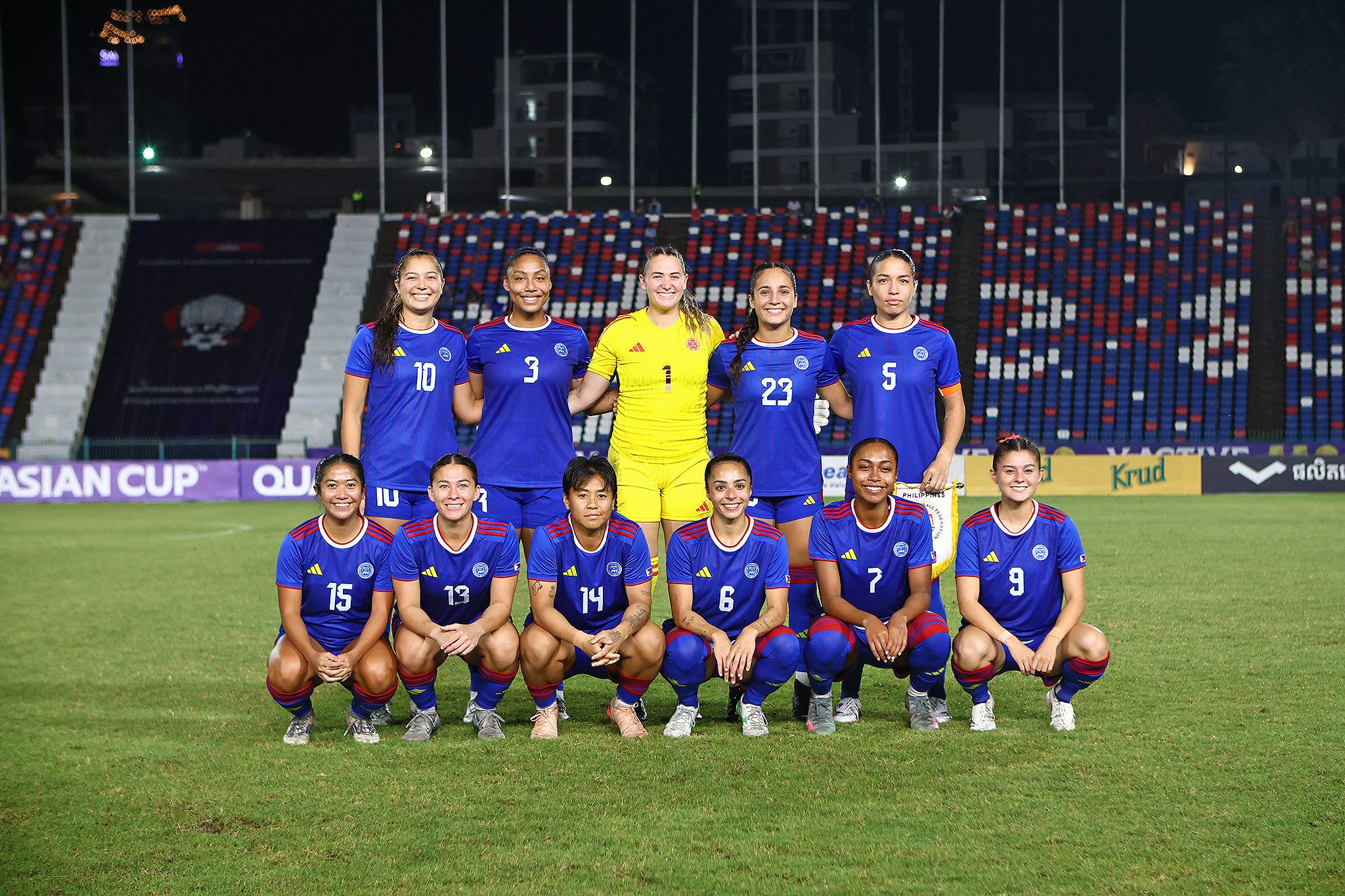 The Philippine Women's National Football Team at the AFC Women’s Asian Cup qualifiers in Cambodia. Handout/PWNFT