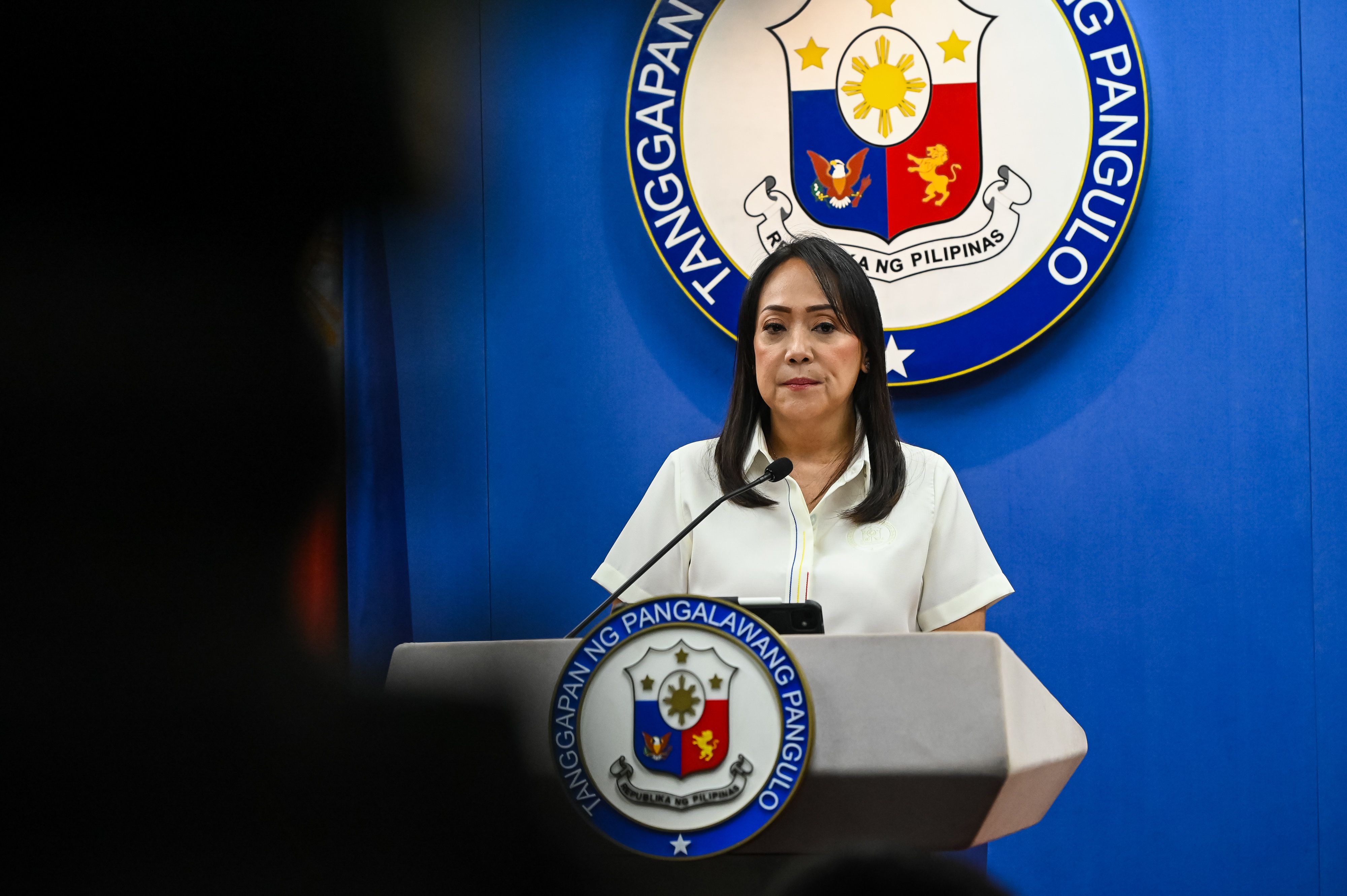 Former Department of Trade and Industry (DTI) Undersecretary Ruth Castelo answers questions during a press conference at the Office of the Vice President in Mandaluyong City on Wednesday, July 9, 2025. Maria Tan, ABS-CBN News