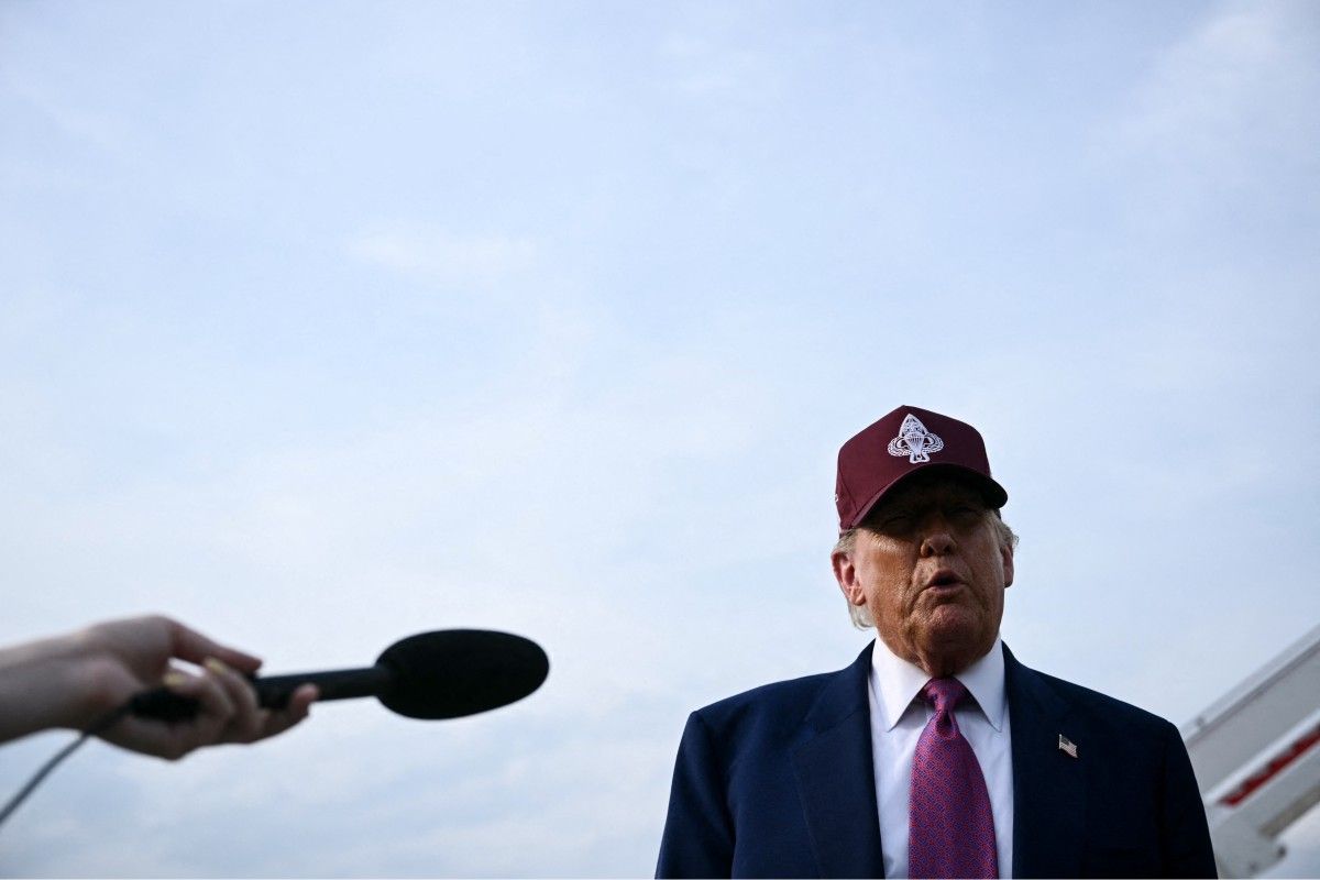 US President Donald Trump speaks to reporters after stepping off Air Force One at Joint Base Andrews, Maryland, on June 10, 2025, en route to the White House. Brendan Smialowski, AFP/File