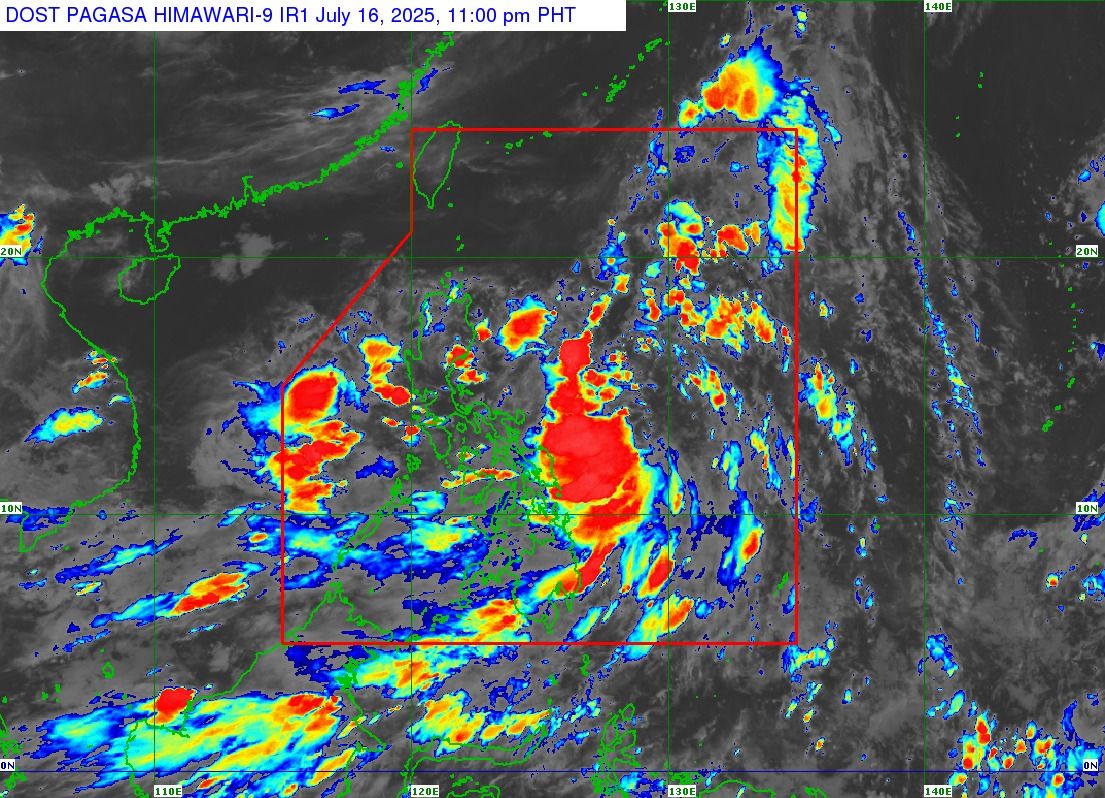 Tropical Depression 'Crising' as of 11:00 p.m. on July 16, 2025. Handout/PAGASA