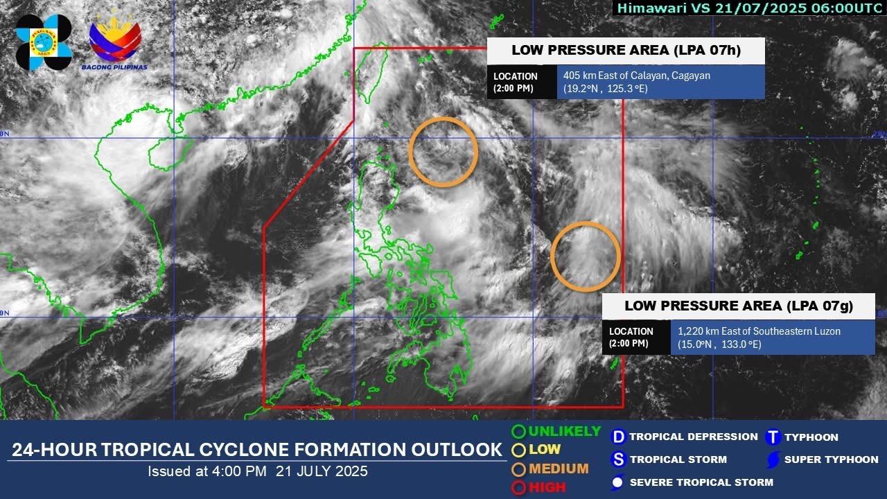 Twin LPAs spotted inside Philippine area | ABS-CBN News