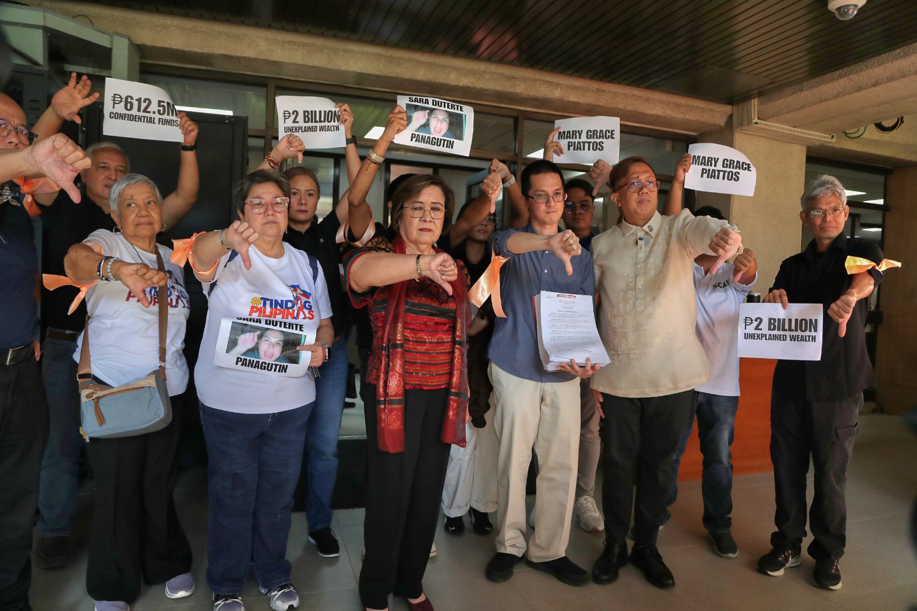Members of Tindig Pilipinas, led by Kiko Aquino Dee, Ging Deles, and Fr. Flavie Villanueva, file an impeachment complaint against Vice President Sara Duterte at the House of Representatives in Quezon City on February 2, 2026. The complaint was endorsed by ML Partylist Rep. Leila de Lima and Akbayan Partylist Rep. Perci Cendaña. Members of Tindig Pilipinas, led by convenor Kiko Aquino Dee, join ML Partylist Rep. Leila de Lima and Akbayan Partylist Rep. Perci Cendaña as they file a fresh impeachment complaint at the Office of the Secretary General of the House of Representatives today, February 2, 2026. The complaint focuses on the alleged misuse of public and confidential funds during Duterte's tenure as Education Secretary and within the Office of the Vice President. Jonathan Cellona, ABS-CBN News 
