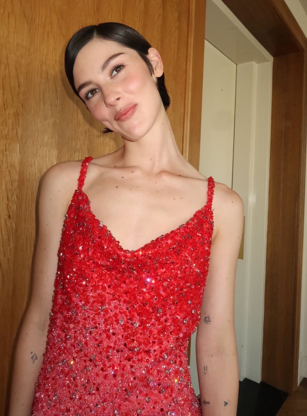 stella mccartney red sequin dress STELLA MCCARTNEY Bernice sequined silk-chiffon gown